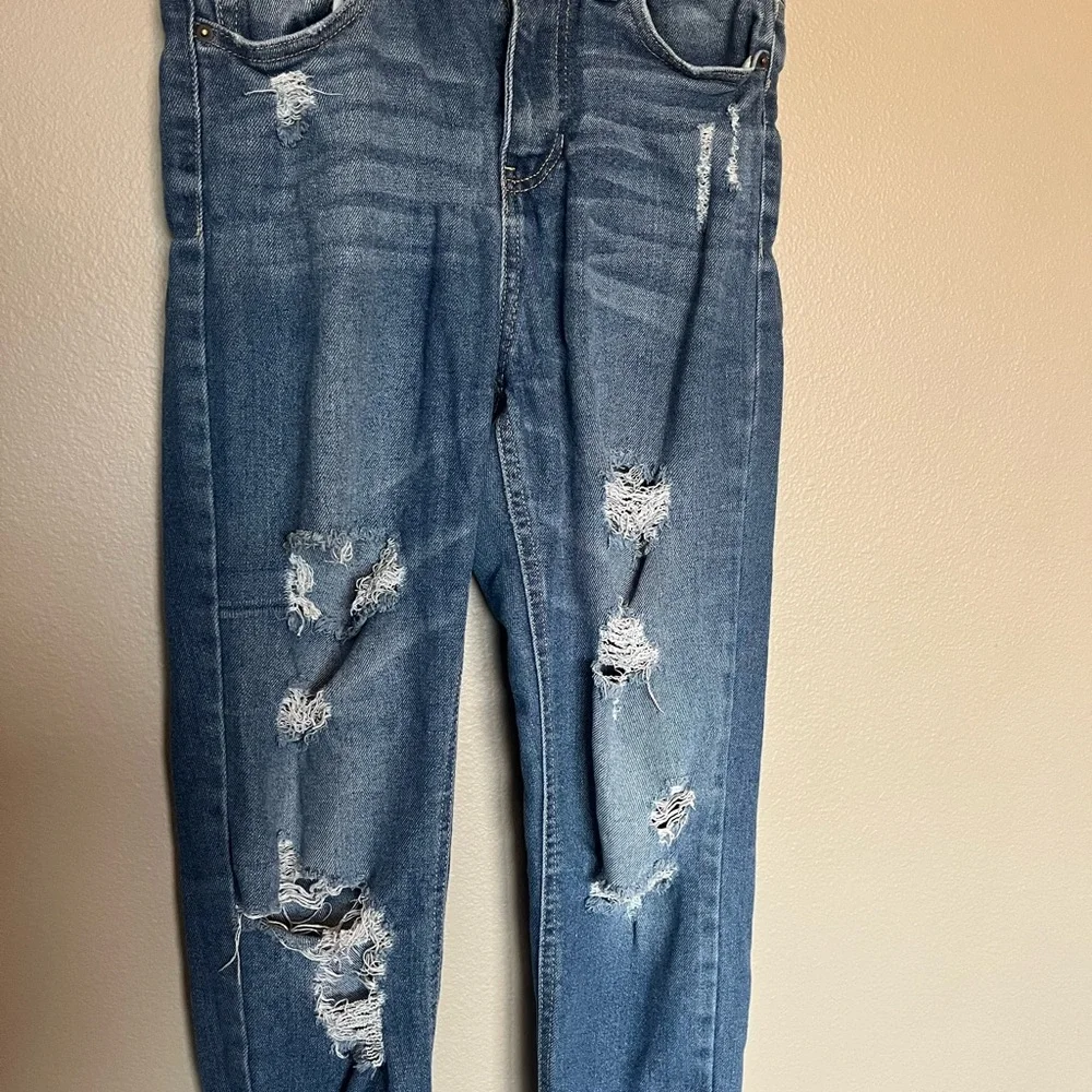 Vanilla Star Blue Distressed‎ Straight Leg Jeans